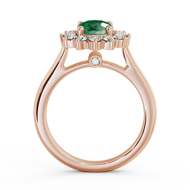 Cluster Emerald and Diamond 1.24ct Ring 9K Rose Gold - Sulby ENRD50GEM_RG_EM_UP