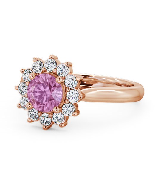  Cluster Pink Sapphire and Diamond 1.49ct Ring 9K Rose Gold - Sulby ENRD50GEM_RG_PS_THUMB2 