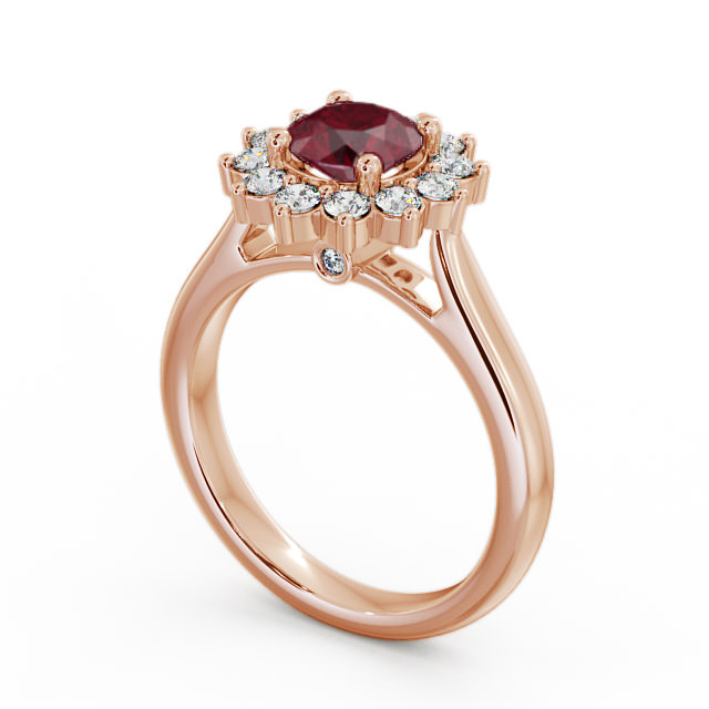 Cluster Ruby and Diamond 1.49ct Ring 9K Rose Gold - Sulby ENRD50GEM_RG_RU_SIDE