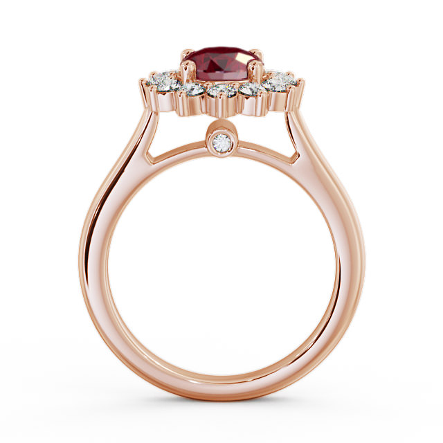 Cluster Ruby and Diamond 1.49ct Ring 9K Rose Gold - Sulby ENRD50GEM_RG_RU_UP