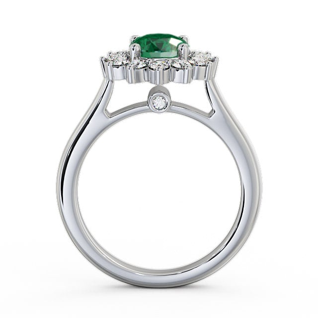 Cluster Emerald and Diamond 1.24ct Ring 9K White Gold - Sulby ENRD50GEM_WG_EM_UP