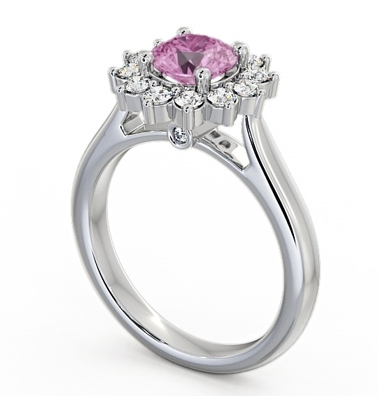 Cluster Pink Sapphire and Diamond 1.49ct Ring 18K White Gold ENRD50GEM_WG_PS_THUMB1 