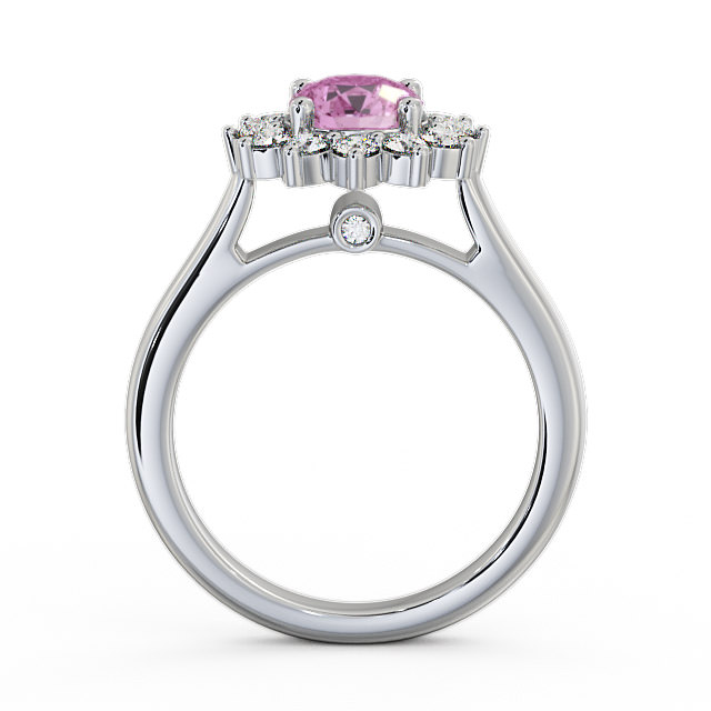 Cluster Pink Sapphire and Diamond 1.49ct Ring 18K White Gold - Sulby ENRD50GEM_WG_PS_UP