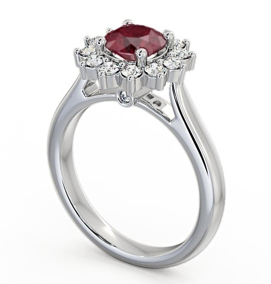 Cluster Ruby and Diamond 1.49ct Ring 18K White Gold ENRD50GEM_WG_RU_THUMB1 