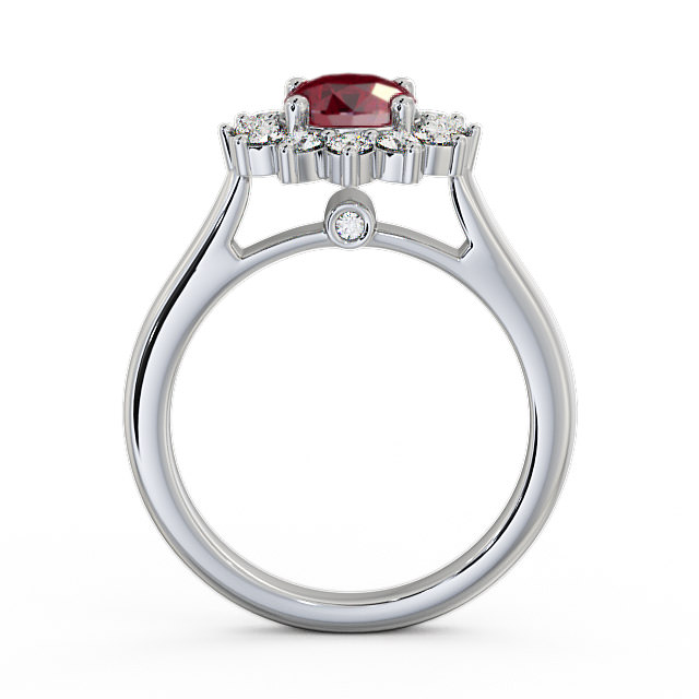 Cluster Ruby and Diamond 1.49ct Ring 18K White Gold - Sulby ENRD50GEM_WG_RU_UP