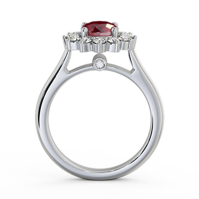 Cluster Ruby And Diamond 1.49ct Ring 18K White Gold - Sulby | Angelic ...