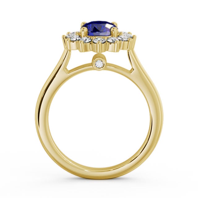 Cluster Blue Sapphire and Diamond 1.49ct Ring 9K Yellow Gold - Sulby ENRD50GEM_YG_BS_UP