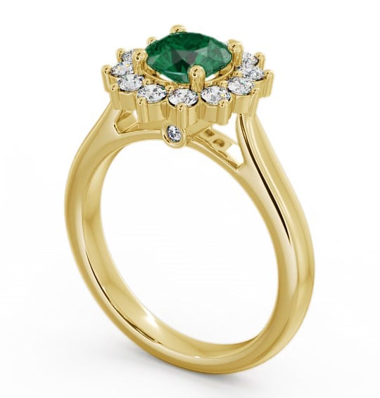 Cluster Emerald and Diamond 1.24ct Ring 18K Yellow Gold - Sulby ENRD50GEM_YG_EM_THUMB1