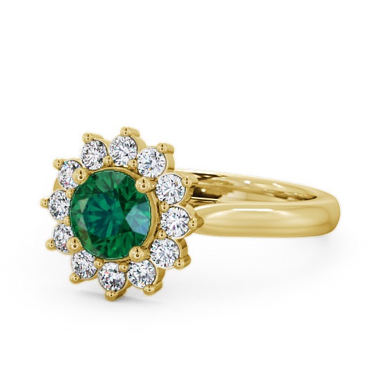  Cluster Emerald and Diamond 1.24ct Ring 9K Yellow Gold - Sulby ENRD50GEM_YG_EM_THUMB2 