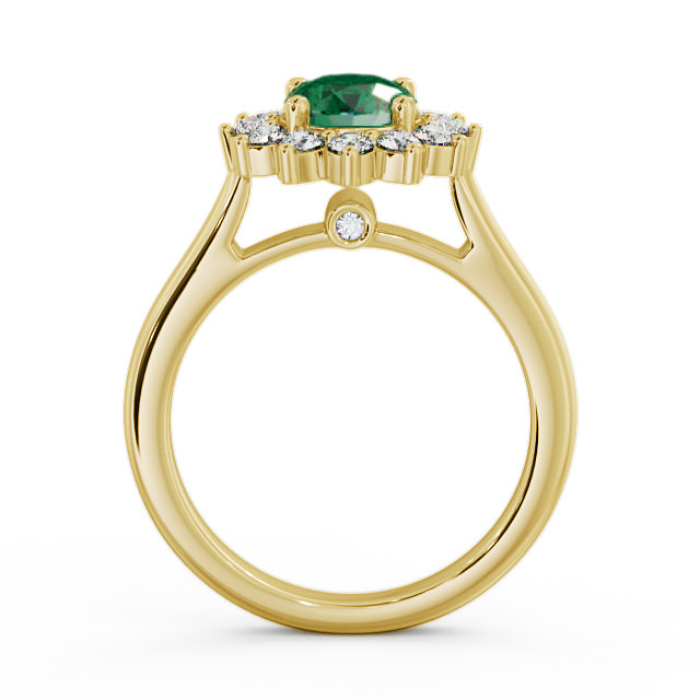 Cluster Emerald and Diamond 1.24ct Ring 9K Yellow Gold - Sulby ENRD50GEM_YG_EM_UP