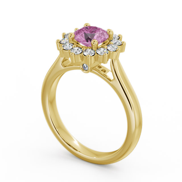 Cluster Pink Sapphire and Diamond 1.49ct Ring 9K Yellow Gold - Sulby ENRD50GEM_YG_PS_SIDE