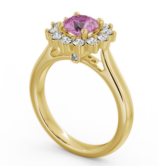 Cluster Pink Sapphire and Diamond 1.49ct Ring 18K Yellow Gold ENRD50GEM_YG_PS_THUMB1 