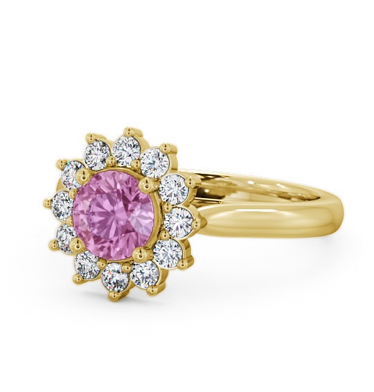  Cluster Pink Sapphire and Diamond 1.49ct Ring 18K Yellow Gold - Sulby ENRD50GEM_YG_PS_THUMB2 