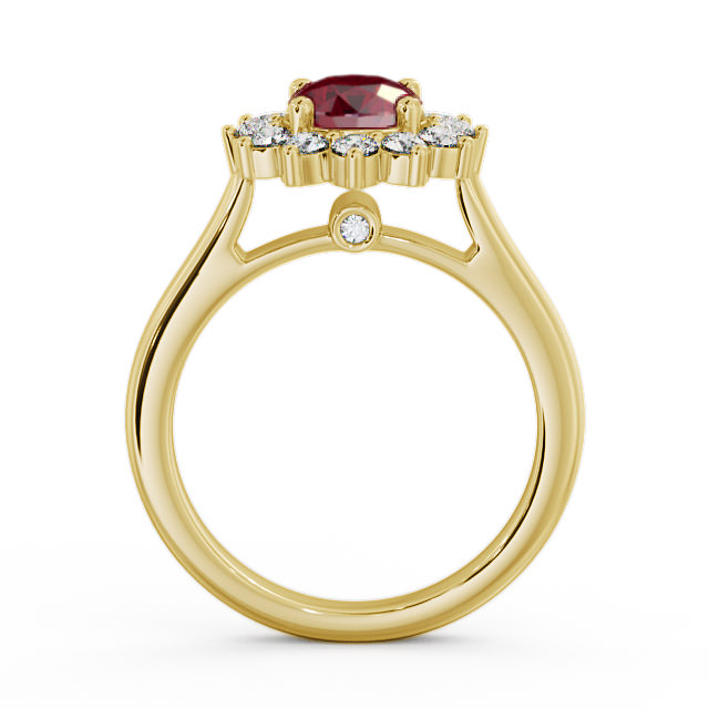 Cluster Ruby and Diamond 1.49ct Ring 18K Yellow Gold - Sulby ENRD50GEM_YG_RU_UP
