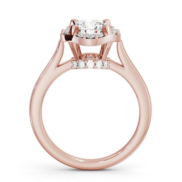 Halo Round Diamond Engagement Ring 18K Rose Gold - Bruera ENRD51_RG_UP