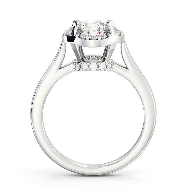 Halo Round Diamond Engagement Ring 9K White Gold - Bruera ENRD51_WG_UP