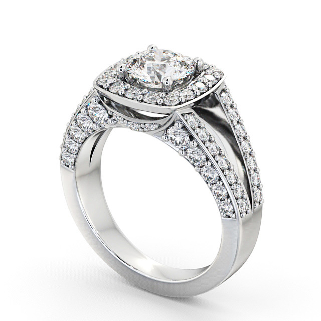 Halo Round Diamond Engagement Ring 18K White Gold - Ferring | Angelic ...