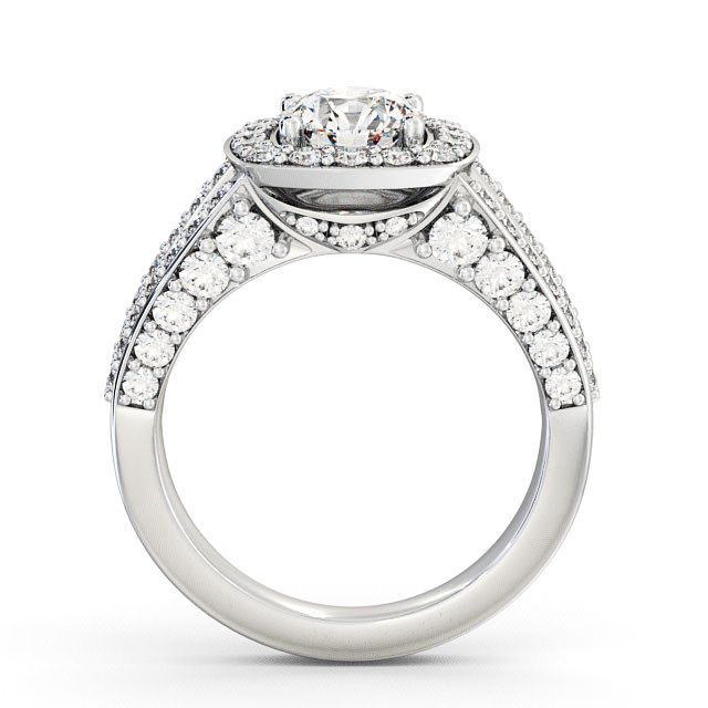 Halo Round Diamond Engagement Ring 18K White Gold - Ferring | Angelic ...