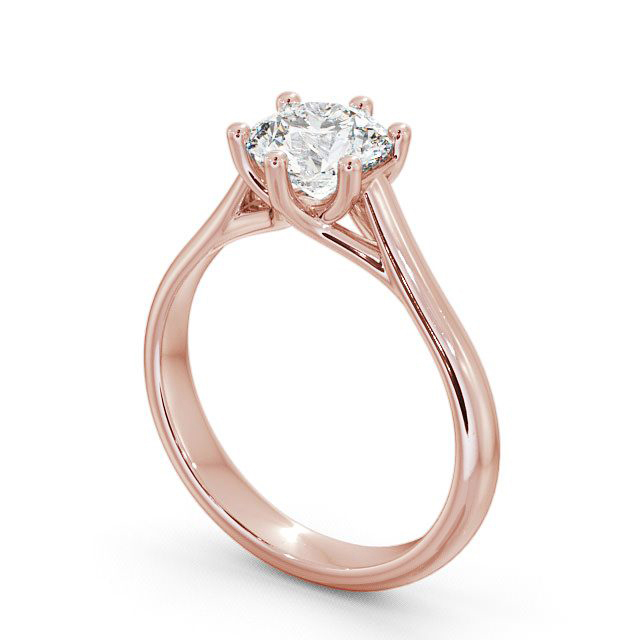 Round Diamond Engagement Ring 18K Rose Gold Solitaire - Airlie ENRD53_RG_SIDE