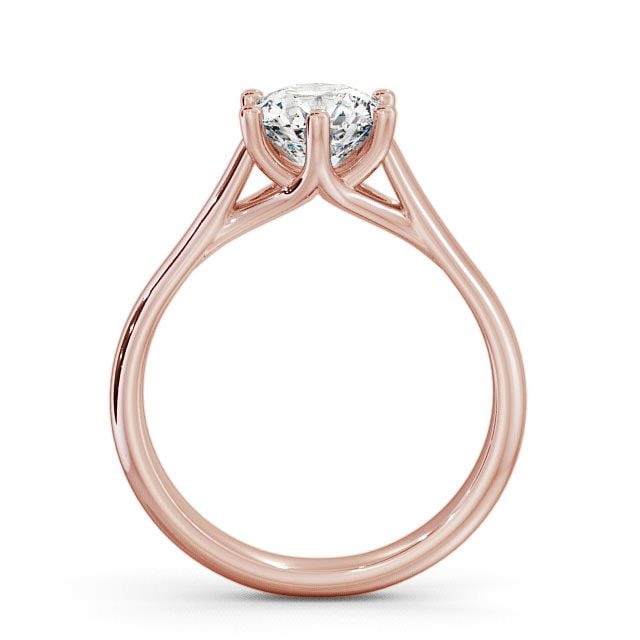 Round Diamond Engagement Ring 9K Rose Gold Solitaire - Airlie ENRD53_RG_UP