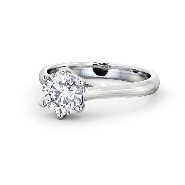 Round Diamond Engagement Ring 9K White Gold Solitaire - Airlie ENRD53_WG_FLAT