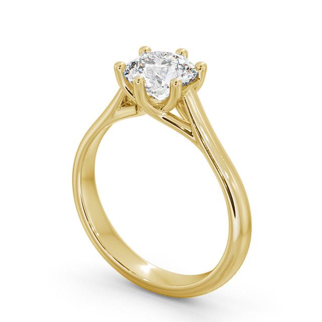 Round Diamond Engagement Ring 18K Yellow Gold Solitaire - Airlie ENRD53_YG_SIDE