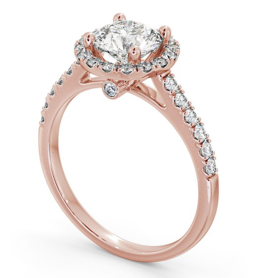 Halo Round Diamond Classic Engagement Ring 18K Rose Gold ENRD54_RG_THUMB1