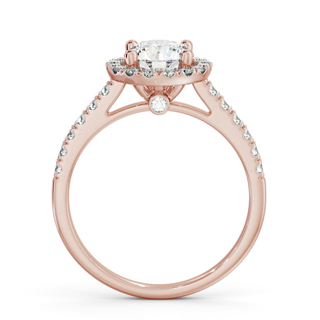 Halo Round Diamond Engagement Ring 9K Rose Gold - Belvoir ENRD54_RG_UP