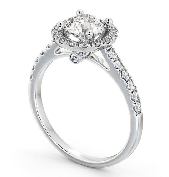 Halo Round Diamond Engagement Ring Platinum - Belvoir ENRD54_WG_THUMB1