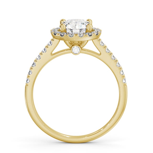 Halo Round Diamond Engagement Ring 9K Yellow Gold - Belvoir ENRD54_YG_UP