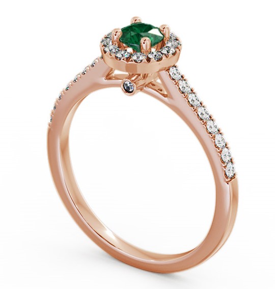  Halo Emerald and Diamond 0.51ct Ring 18K Rose Gold - Belvoir ENRD54GEM_RG_EM_THUMB1 