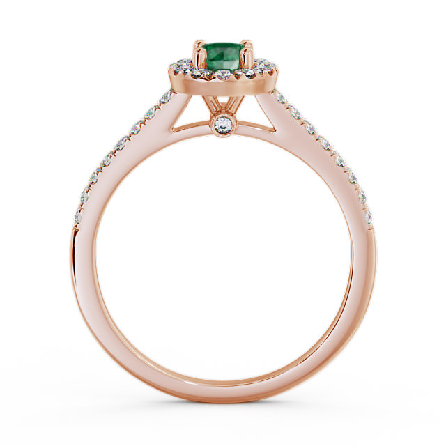 Halo Emerald and Diamond 0.51ct Ring 9K Rose Gold - Belvoir ENRD54GEM_RG_EM_UP