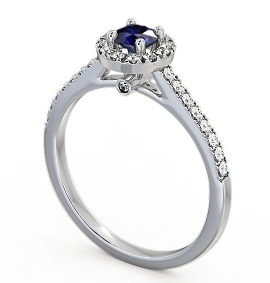 Halo Blue Sapphire and Diamond 0.58ct Ring Platinum ENRD54GEM_WG_BS_THUMB1