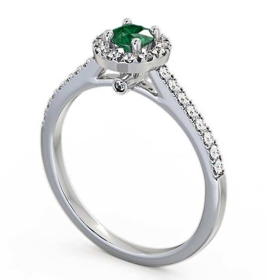 Halo Emerald and Diamond 0.51ct Ring Palladium - Belvoir ENRD54GEM_WG_EM_THUMB1