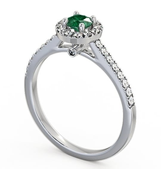 Halo Emerald and Diamond 0.51ct Ring 18K White Gold ENRD54GEM_WG_EM_THUMB1