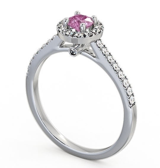 Halo Pink Sapphire and Diamond 0.58ct Ring 18K White Gold ENRD54GEM_WG_PS_THUMB1