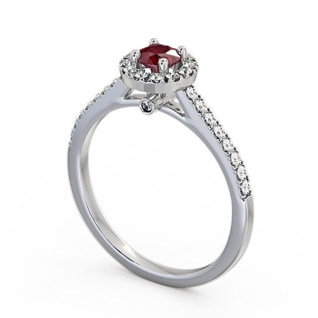 Halo Ruby and Diamond 0.58ct Ring Platinum - Belvoir