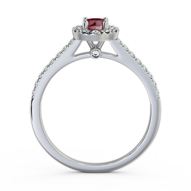 Halo Ruby and Diamond 0.58ct Ring Platinum - Belvoir ENRD54GEM_WG_RU_UP