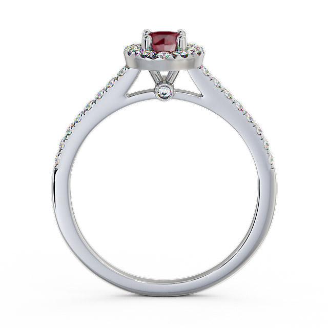 Halo Ruby And Diamond 0.58ct Ring 18K White Gold - Belvoir | Angelic ...