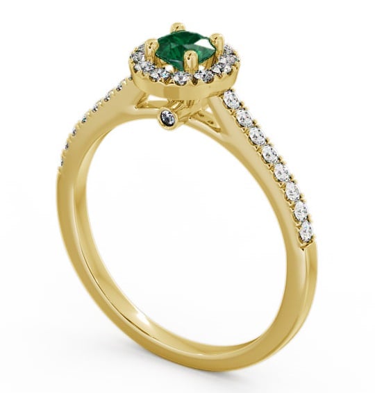 Halo Emerald and Diamond 0.51ct Ring 9K Yellow Gold - Belvoir ENRD54GEM_YG_EM_THUMB1