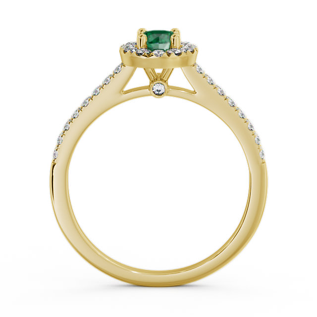 Halo Emerald and Diamond 0.51ct Ring 9K Yellow Gold - Belvoir ENRD54GEM_YG_EM_UP