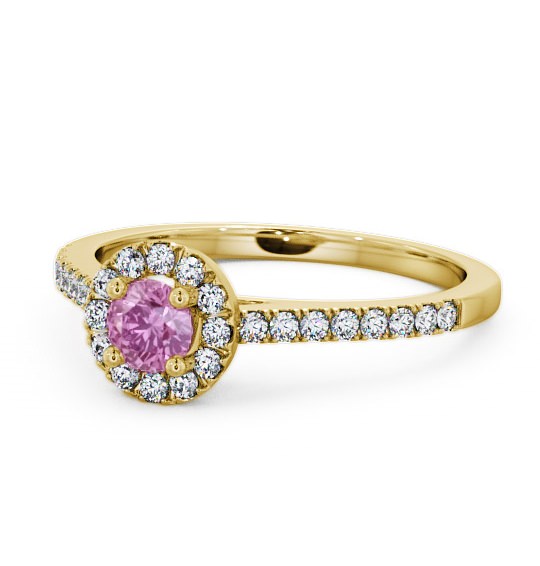  Halo Pink Sapphire and Diamond 0.58ct Ring 9K Yellow Gold - Belvoir ENRD54GEM_YG_PS_THUMB2 