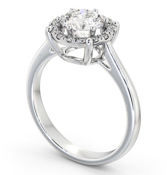 Halo Round Diamond Basket Style Engagement Ring Palladium ENRD57_WG_THUMB1 