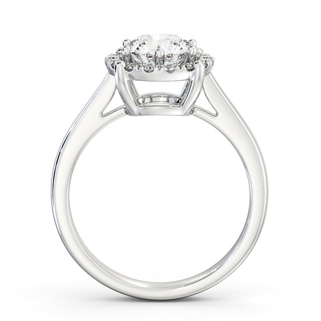 Halo Round Diamond Engagement Ring 18K White Gold - Albany ENRD57_WG_UP