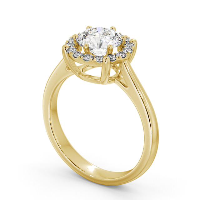 Halo Round Diamond Engagement Ring 9K Yellow Gold - Albany ENRD57_YG_SIDE