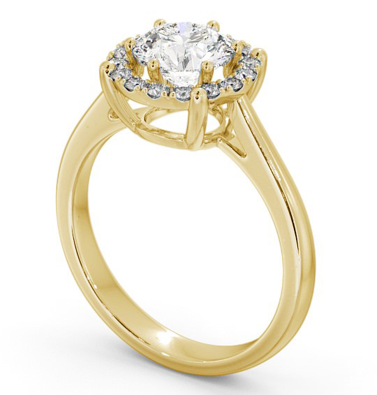 Halo Round Diamond Basket Style Engagement Ring 18K Yellow Gold ENRD57_YG_THUMB1