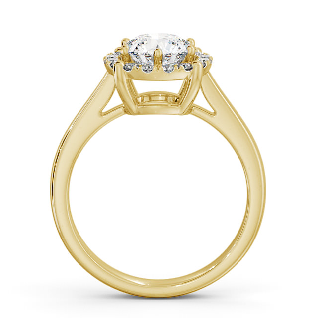 Halo Round Diamond Engagement Ring 18K Yellow Gold - Albany ENRD57_YG_UP