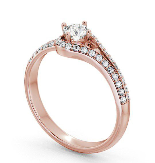 Halo Round Diamond Engagement Ring 9K Rose Gold - Cameley ENRD58_RG_THUMB1