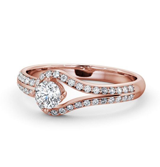  Halo Round Diamond Engagement Ring 9K Rose Gold - Cameley ENRD58_RG_THUMB2 