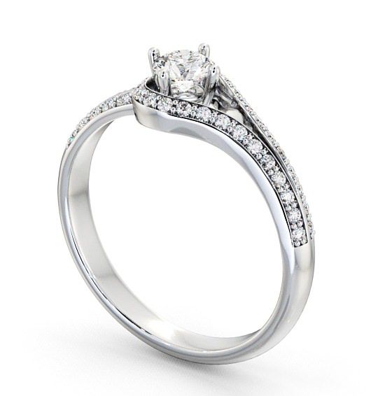 Halo Round Diamond Loop Design Engagement Ring Palladium ENRD58_WG_THUMB1